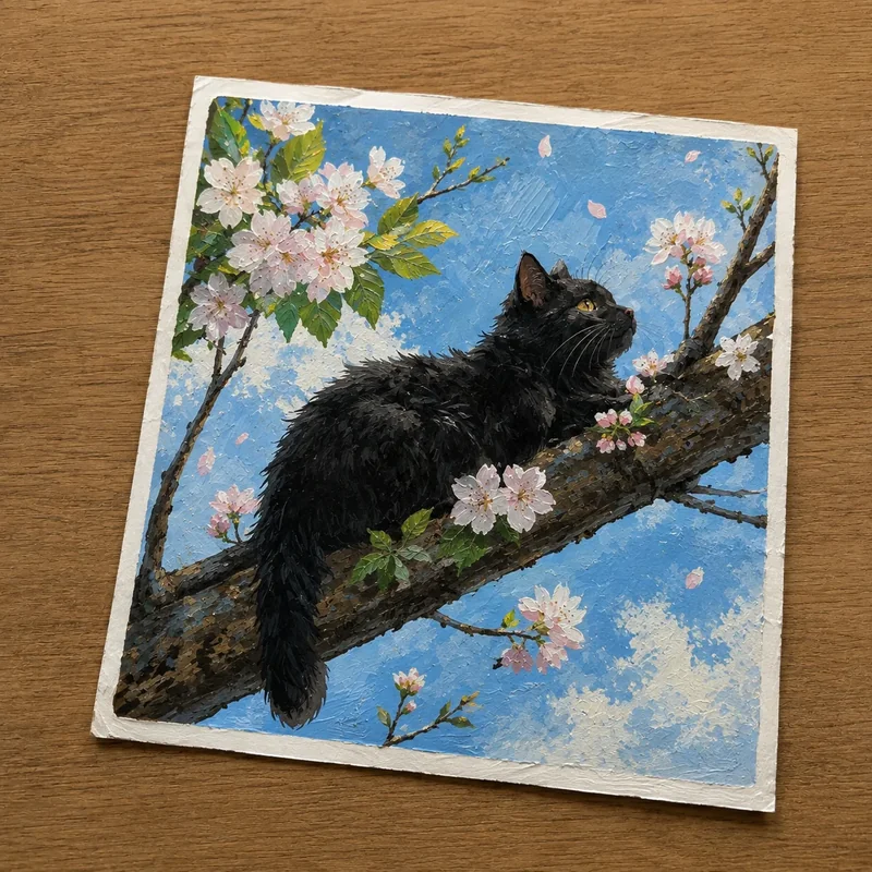 Acrylic cat painting 1