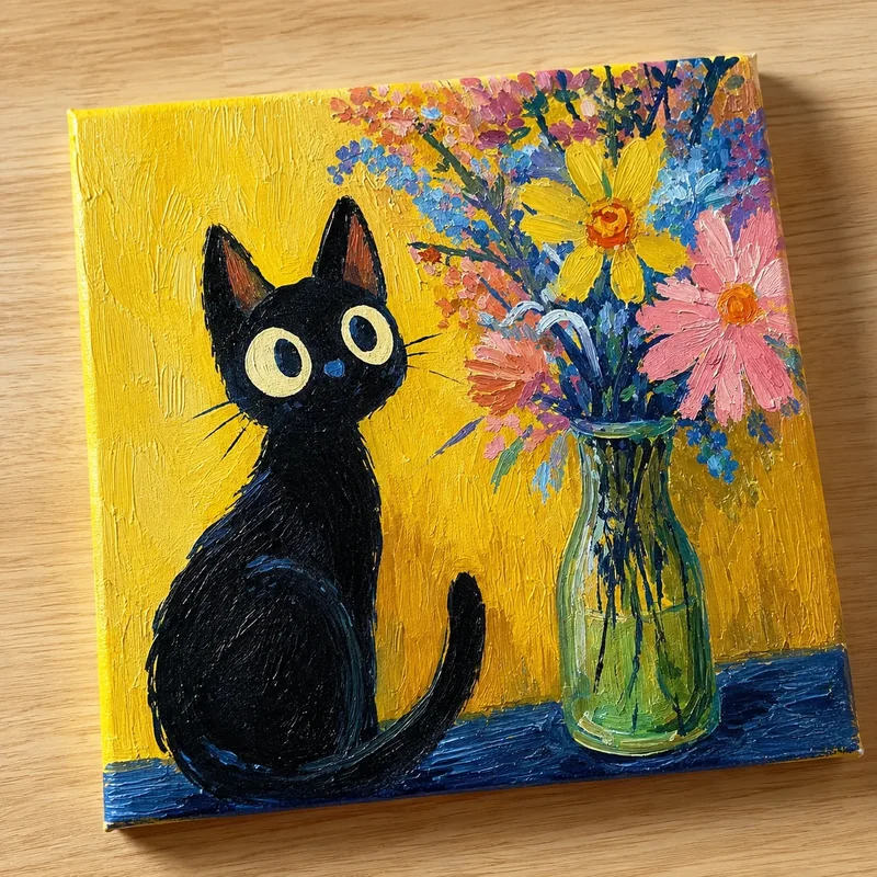 Acrylic cat painting 8