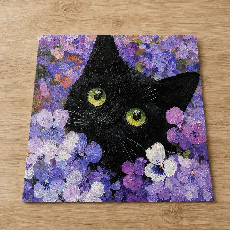 Acrylic cat painting 2