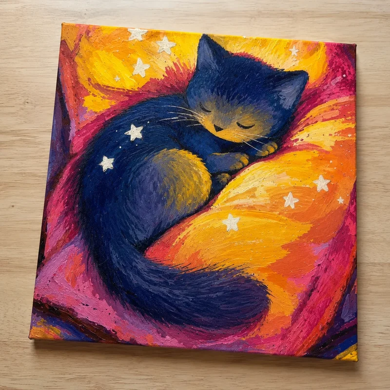Acrylic cat painting 3