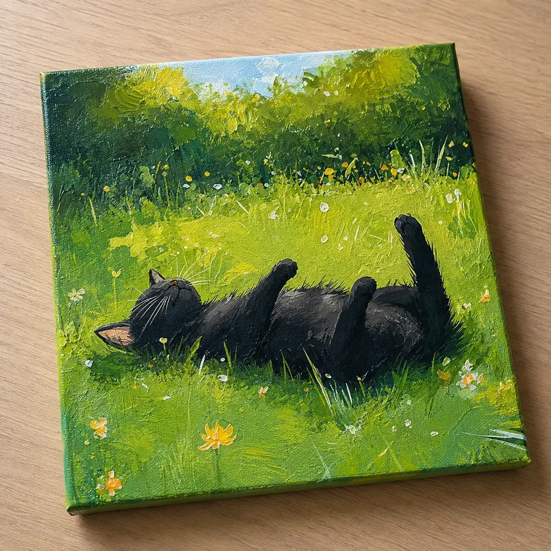 Acrylic cat painting 4