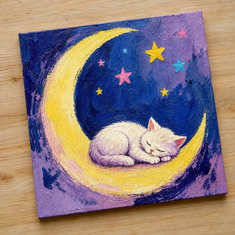 Acrylic cat painting 7